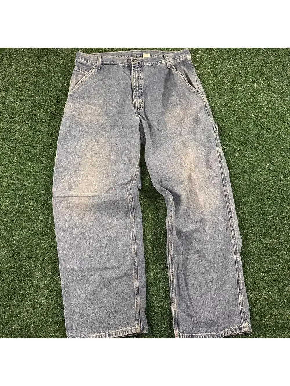 Vintage retro y2k  Levi's blue denim carpenter jeans baggy oversized  38x32